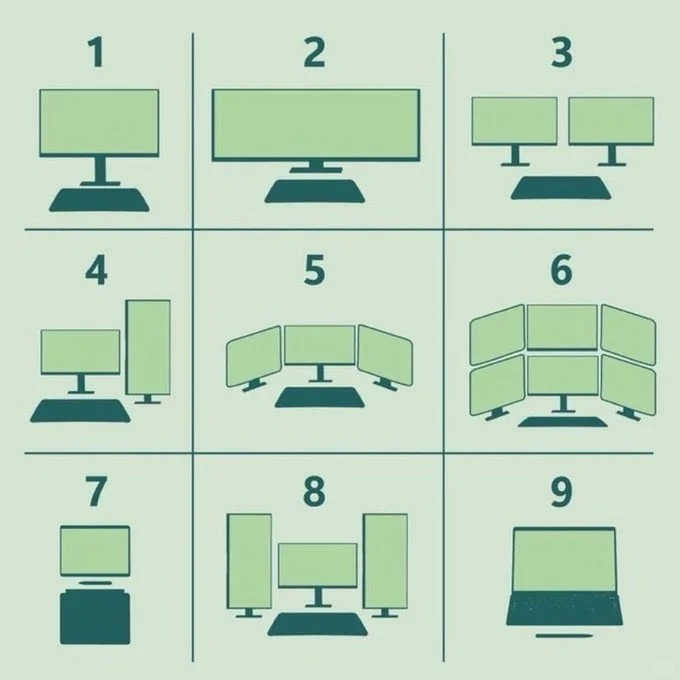 1到9，你的工作屏幕布局是哪种？ 