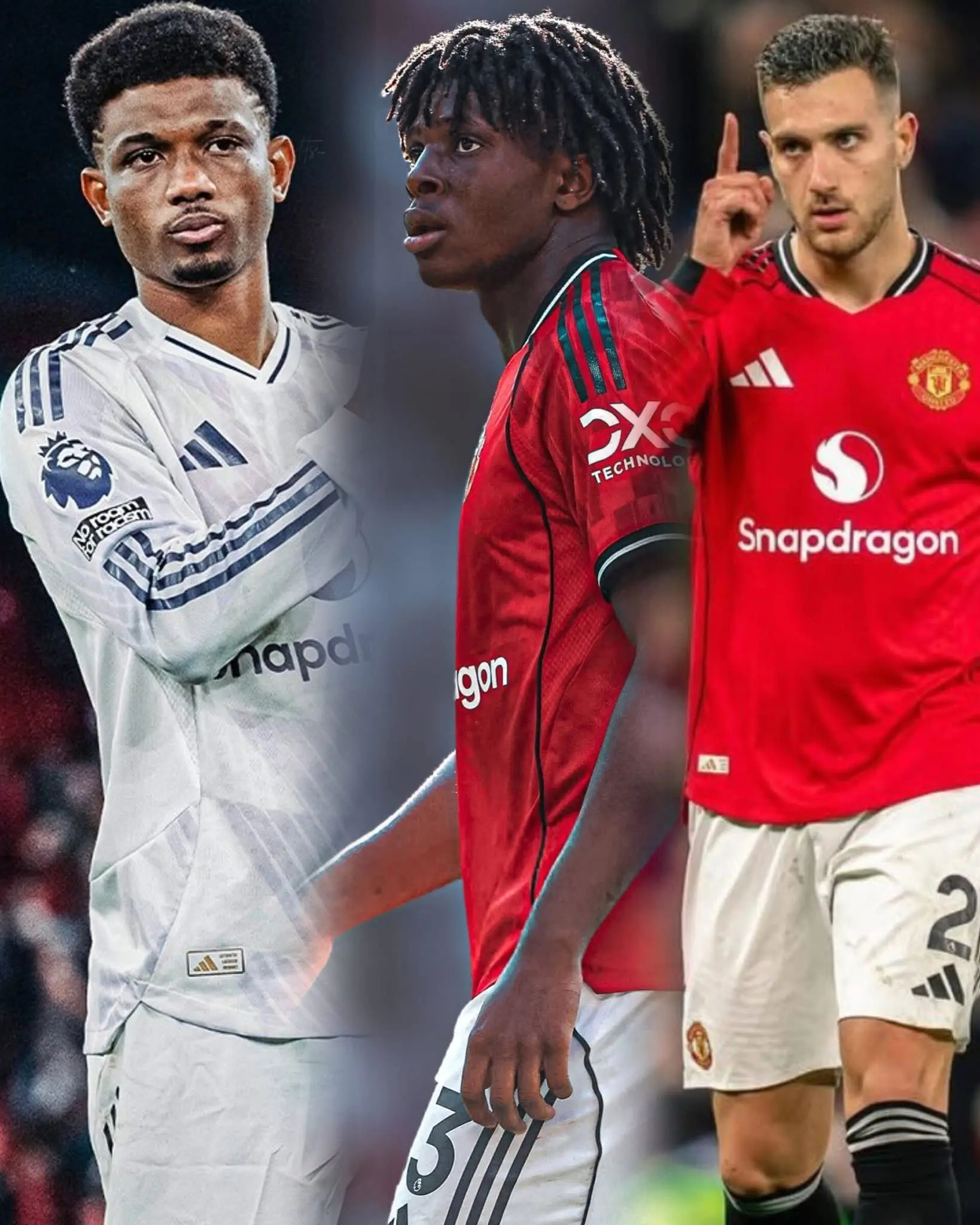 本赛季，曼联所有失利都发生在未让阿马德担任边翼卫时：对阵埃弗顿：马兹拉维、多尔古