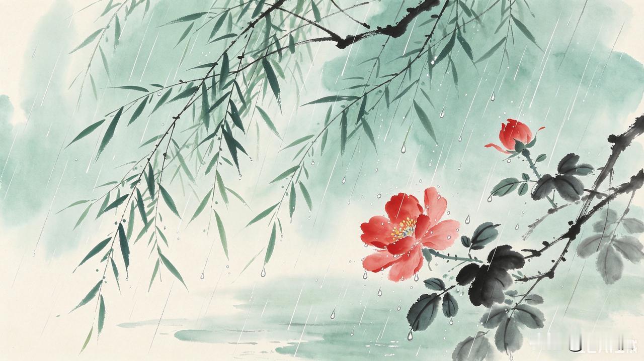 上联:昨夜清风梳绿柳
下联:今朝细雨润红花