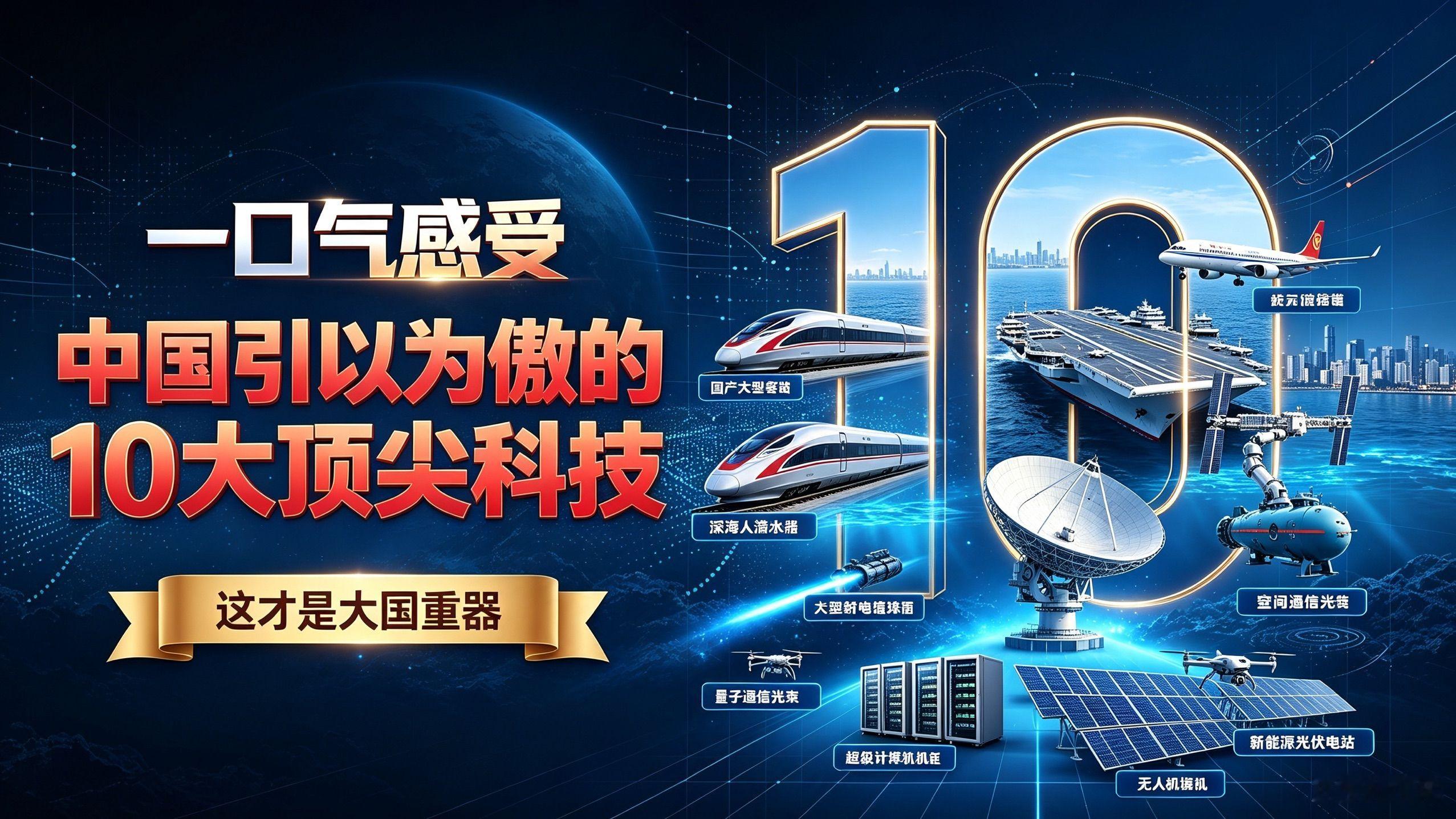 一口气感受:中国引以为傲的10大顶尖科技,这才是大国重器