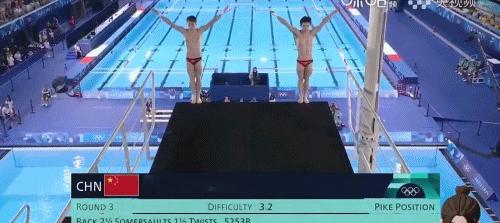 #奥运会# 稳！第四金拿下！杨昊练俊杰跳水男子双人10米台夺金！ ​​​
