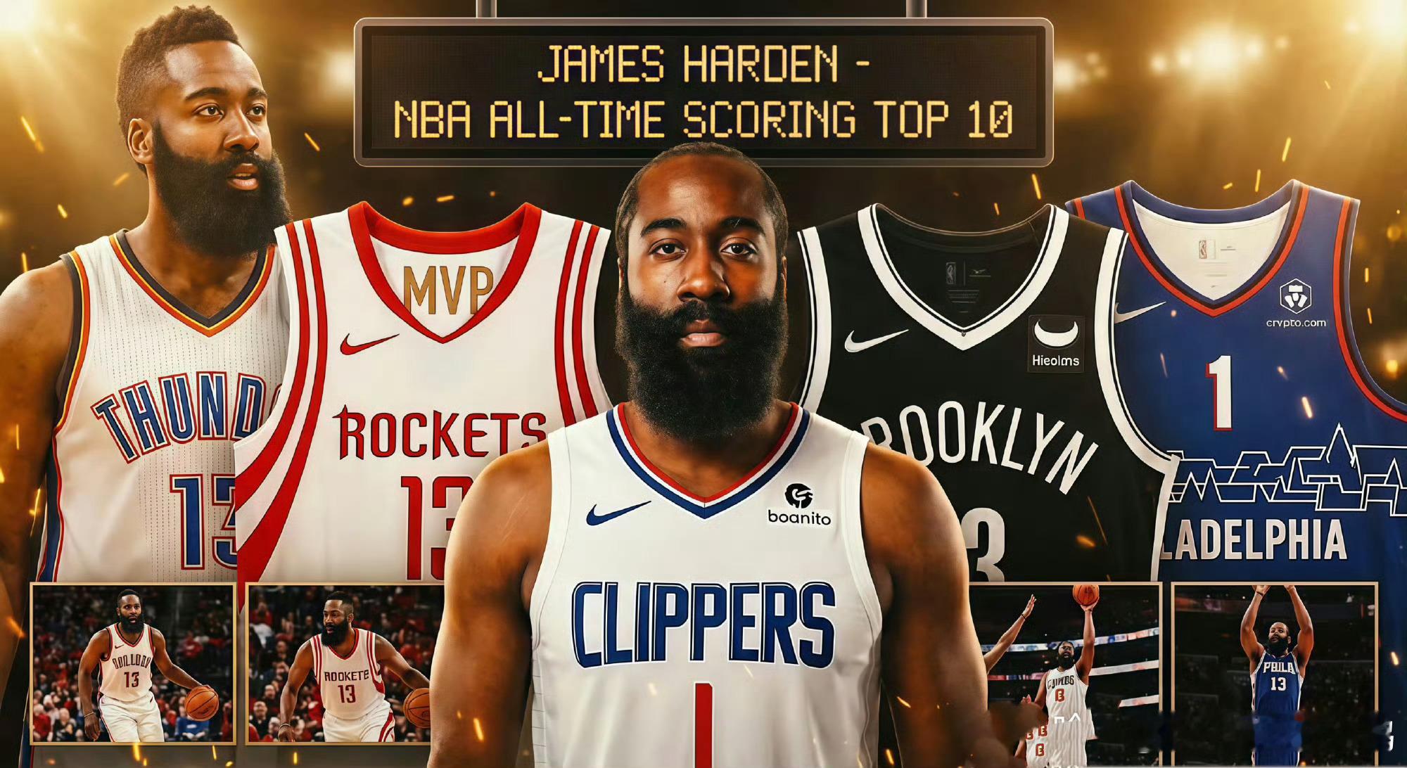 为了冠军辗转五队，生涯暮年砍55分！哈登的17年，是成功还是遗憾？从青涩少年到如