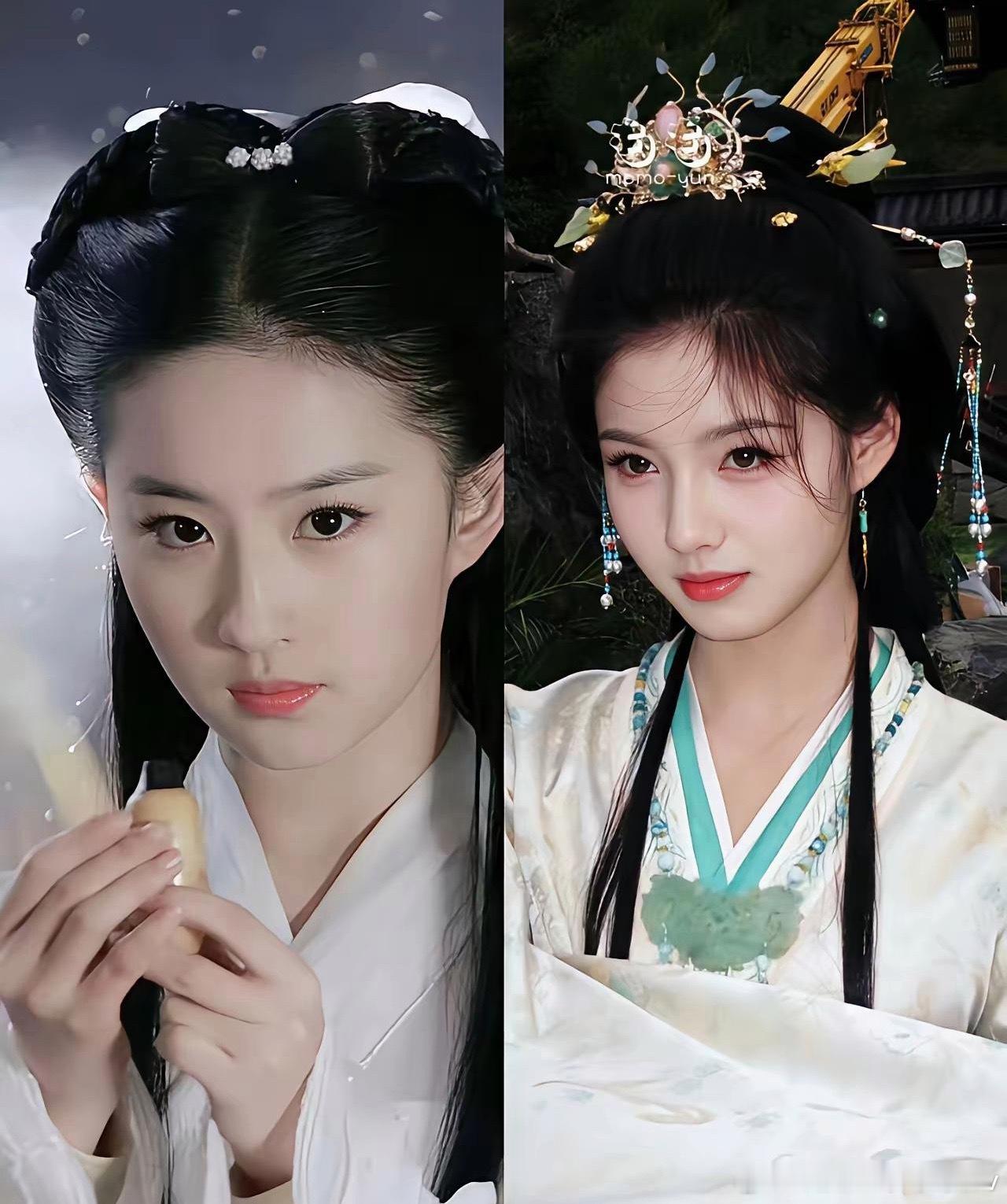 孟子义白鹿刘亦菲艾米的对比图你们觉得气质差别大吗？ 
