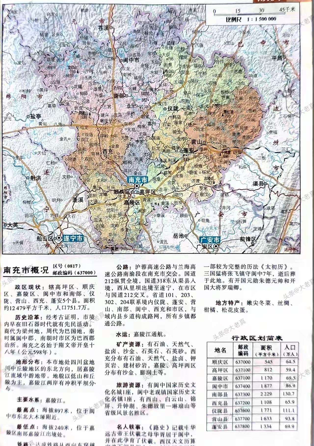 旧时南充县一分为三，导致顺庆和高坪区划面积太小，这样看来南西蓬一体化也还是可以实