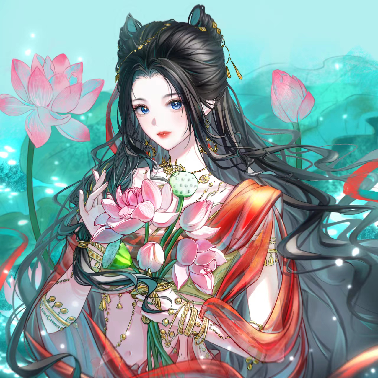 焰灵姬1124生日快乐 天行九歌焰灵姬朱雀焰灵姬繁花绕鬓逐蝶悠，素袂随风韵自柔。