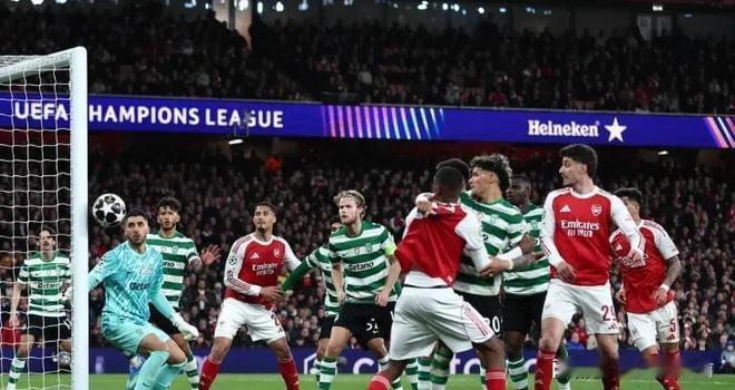 欧冠次回合，阿森纳0-0里斯本竞技，凭借首回合一粒进球总比分1-0进入欧冠半决赛