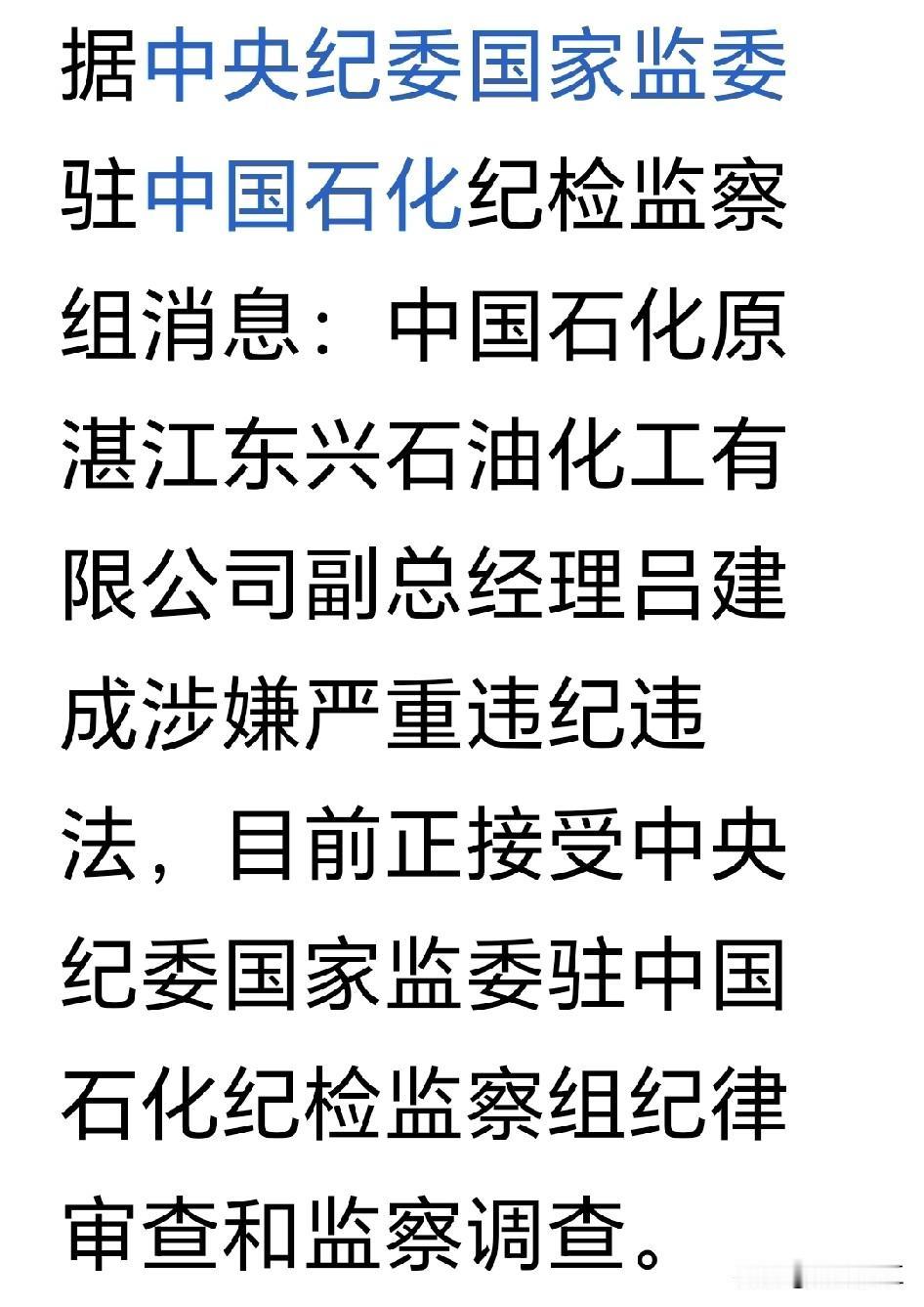 据报道，湛江某国企的副总经理涉嫌严重违纪违法被查。