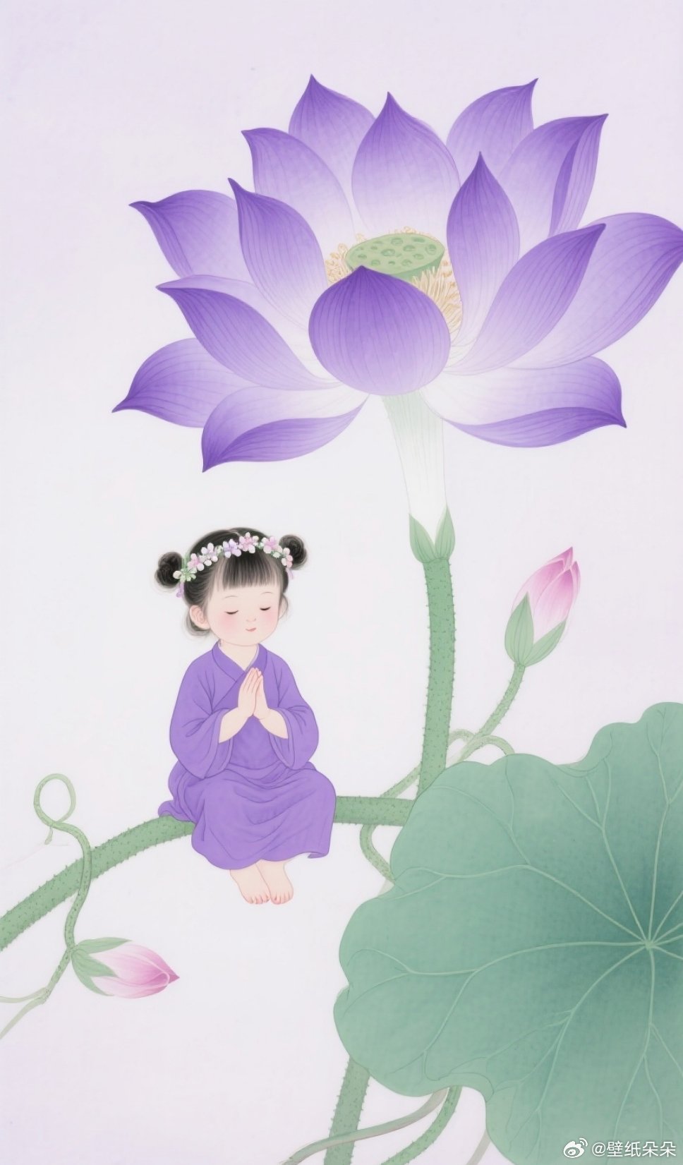 祈福许愿一切安好萌宝佛系壁纸 