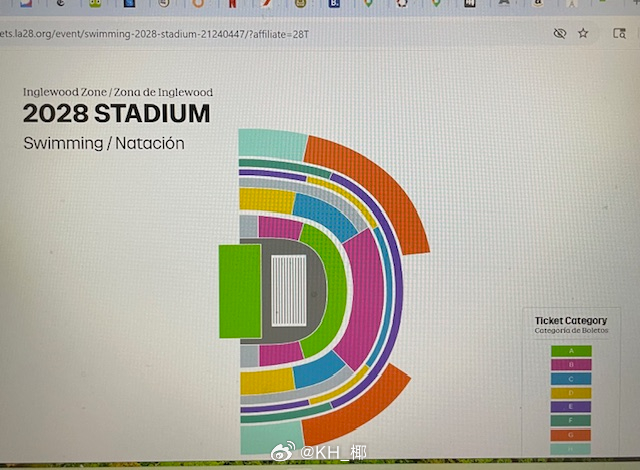 2028洛杉矶奥运会周四面向南加州与俄克拉荷马城居民开启门票预售游泳比赛场地So