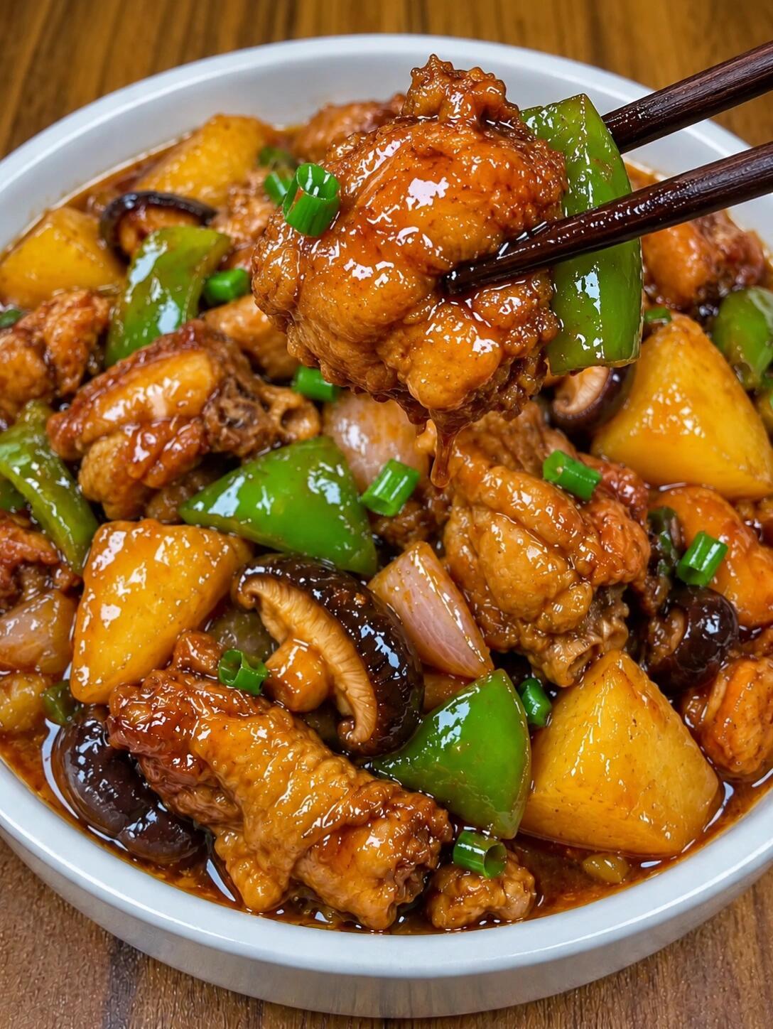 🍚家常黄焖鸡｜汤汁浓郁拌饭神器！🥘食材鸡腿3个（去骨切块，减脂可去皮）、土豆