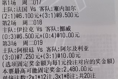 阿豪世界杯：No.1017 法国vs塞内加尔让平让负 2-1 3-1No.201
