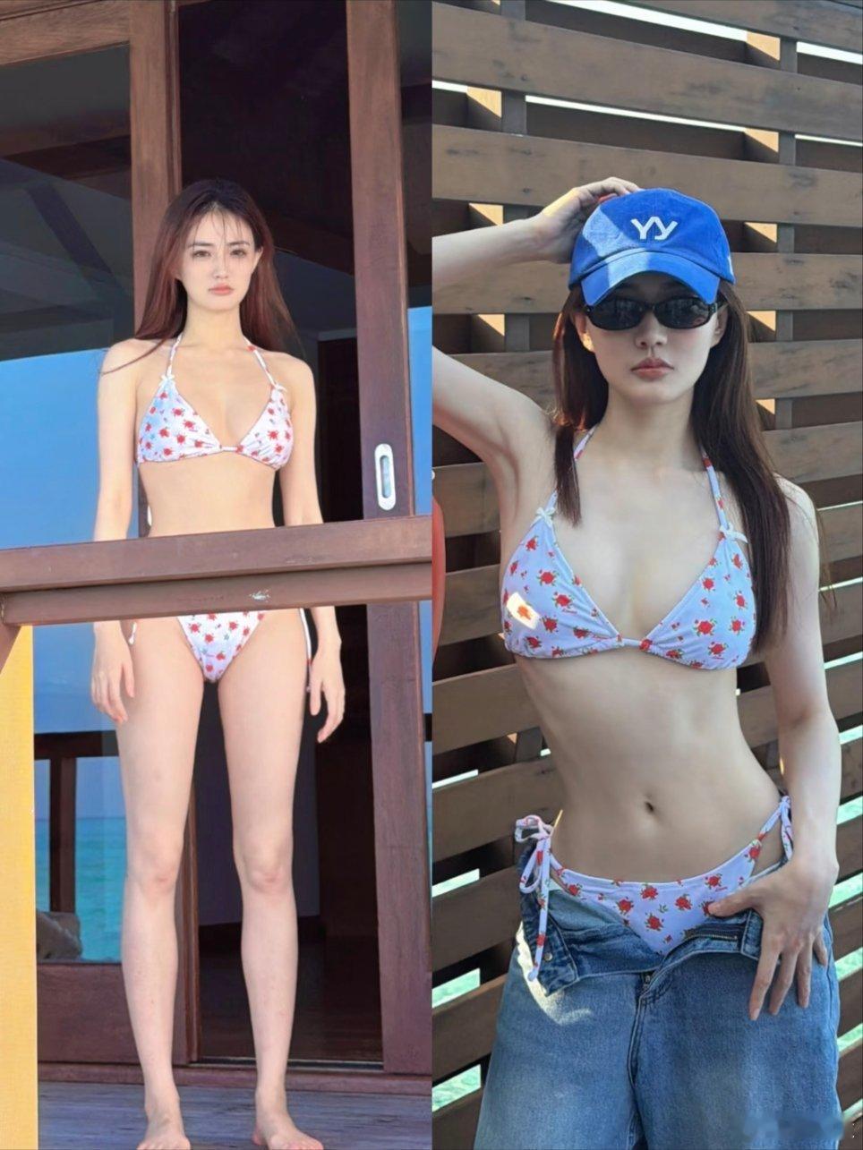 徐璐泳装，身材真的不要太绝。 