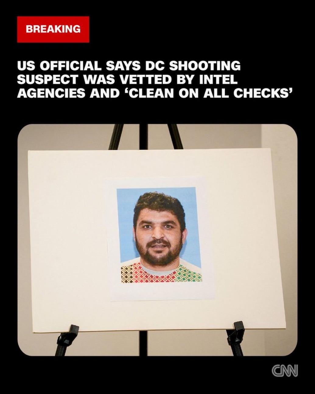 一位美国官员表示，华盛顿特区枪击案嫌疑人已经过情报机构审查，“所有检查结果都显示