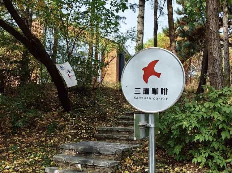 沿着石阶，走进长春水文化生态园的三珊咖啡馆，置身层层叠叠肆意生长的绿色草木间，静