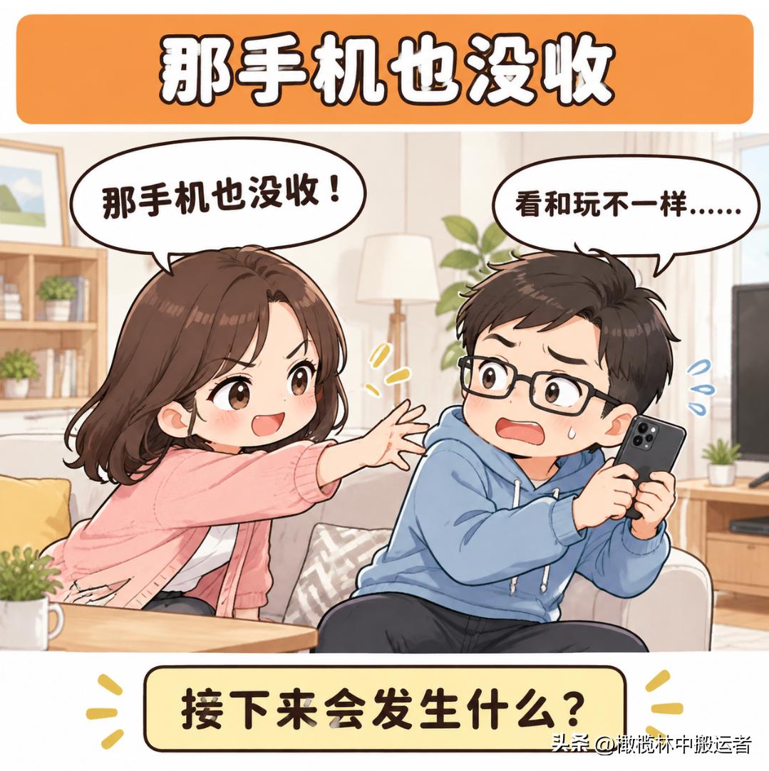 趣味漫画：老婆：不准玩游戏了。老公：好的。漫画小趣味