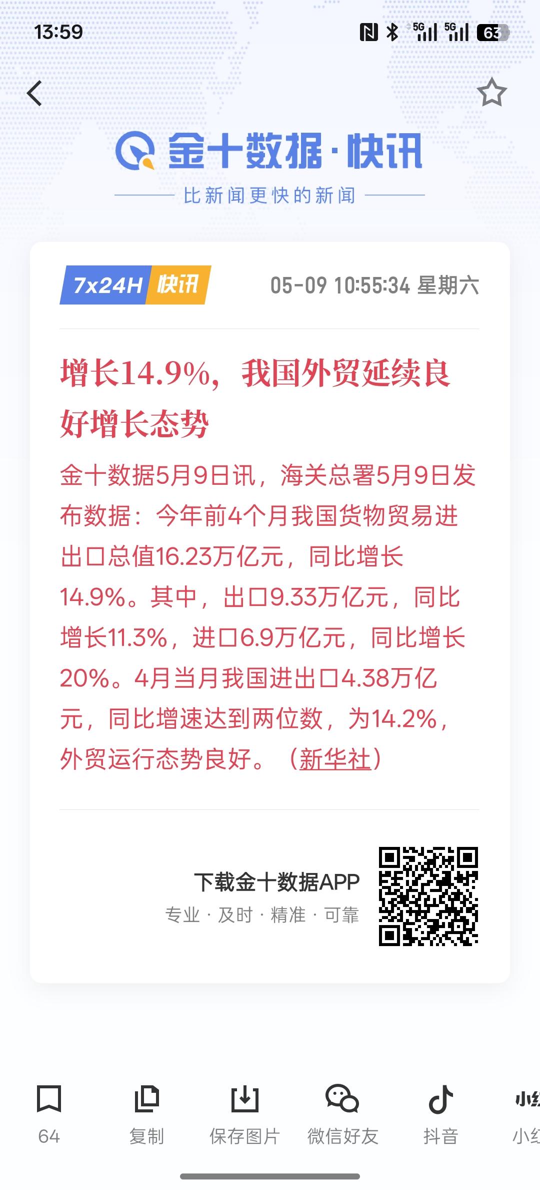 利好经济发展，增长14.9%，我国外贸延续良好增长态势，谁说中国经济不好？中国经