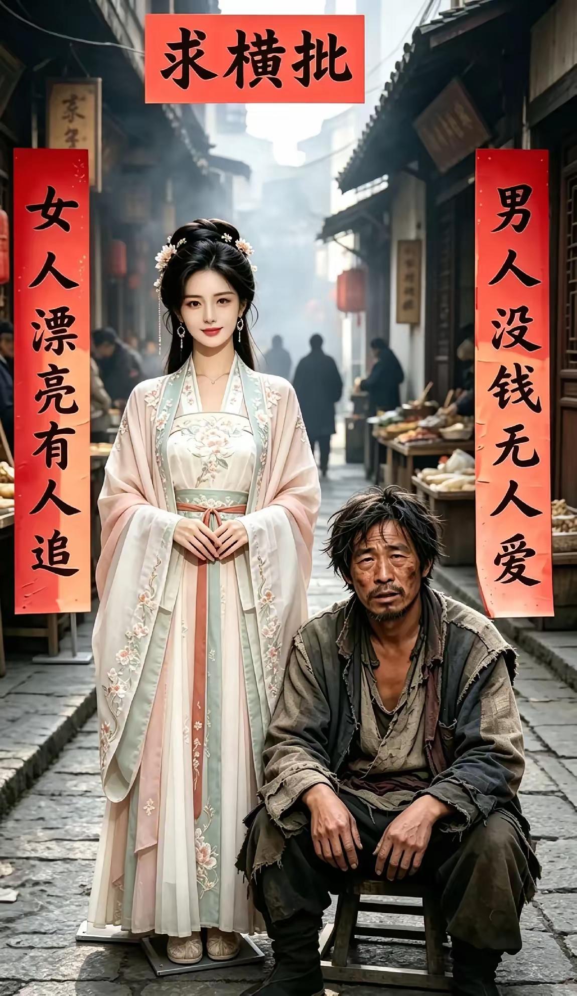 男人没钱无人爱，但男人有了钱会变坏。
求高手赐个绝妙横批！