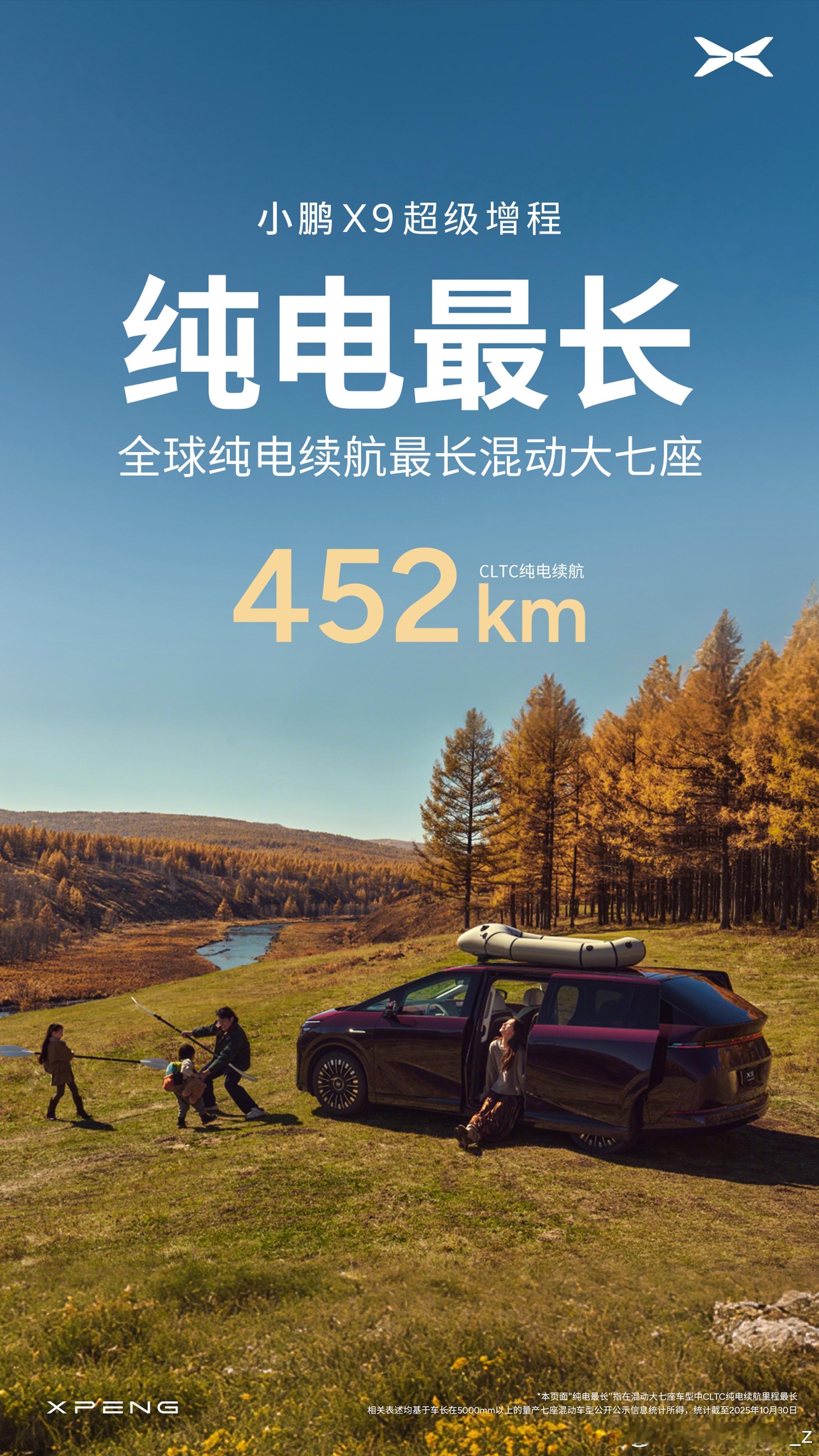 官宣！全球续航最长大七座小鹏X9超级增程下周正式亮相~讲真续航来到1600km，