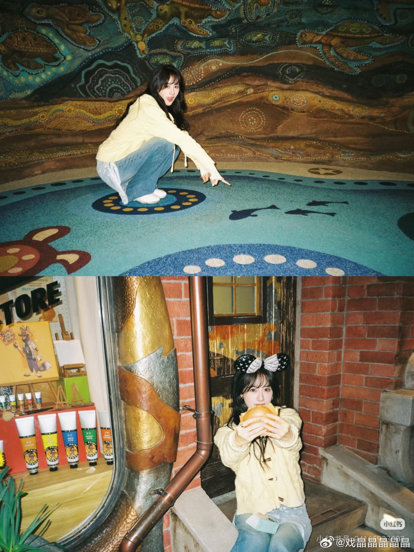 袁冰妍又营业了，好像迪斯尼在逃公主，好可爱啊，状态真好，好像青春女大！ 