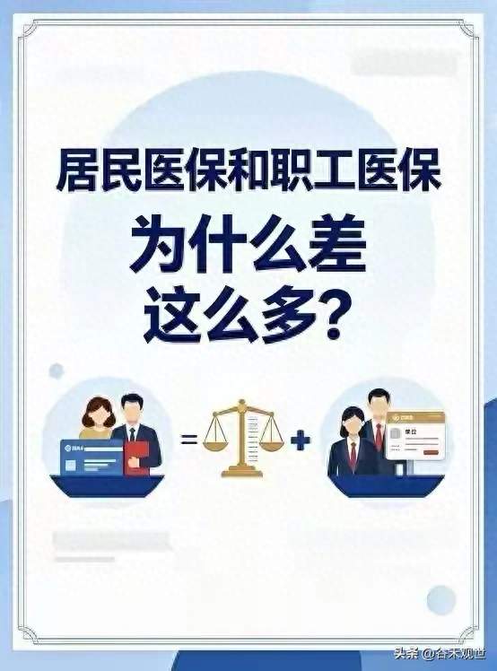 都是医保，为啥居民医保一年400元，职工医保一年4000多，差在哪