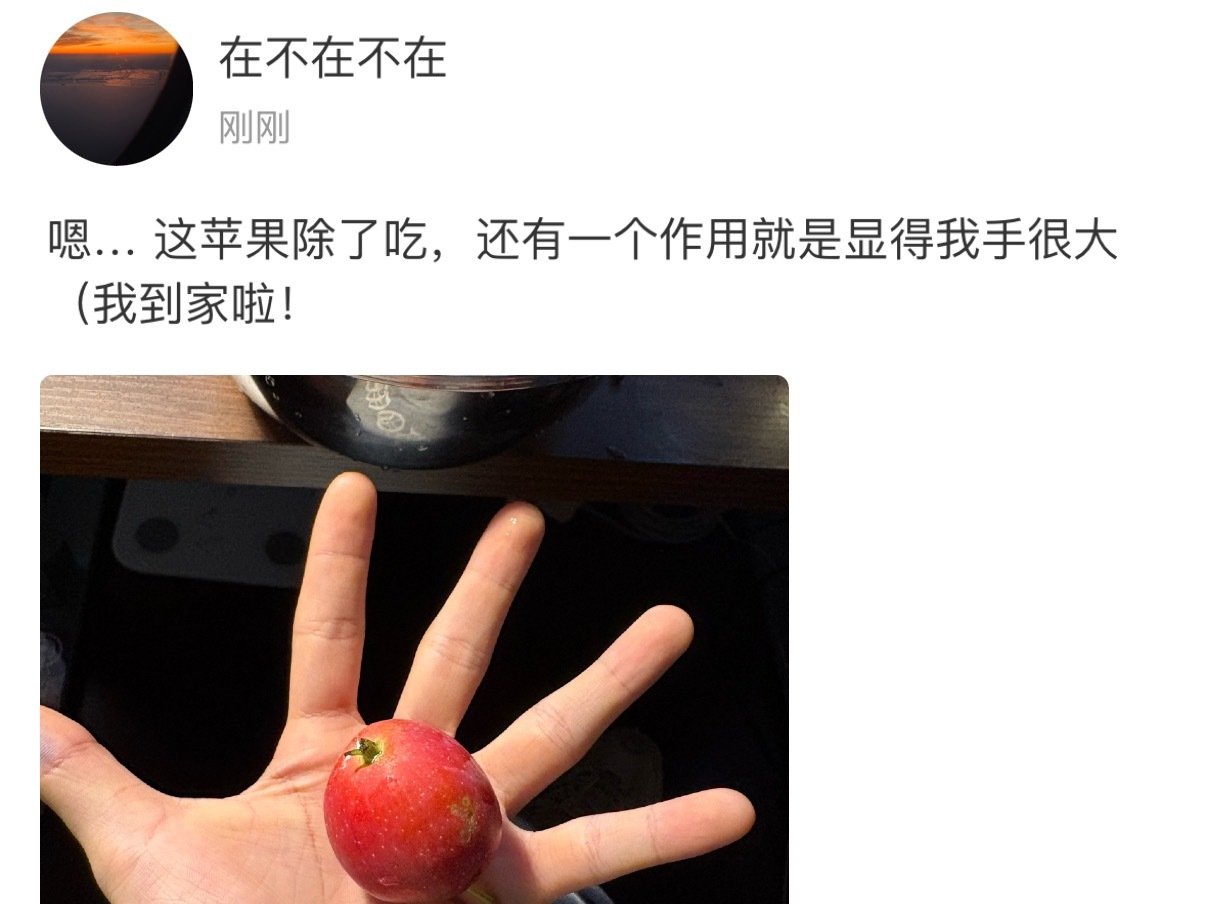 苏新皓高会报备苏新皓晒小苹果 ​你们的报备型男朋友又上线了，苏新皓回到家了给大家