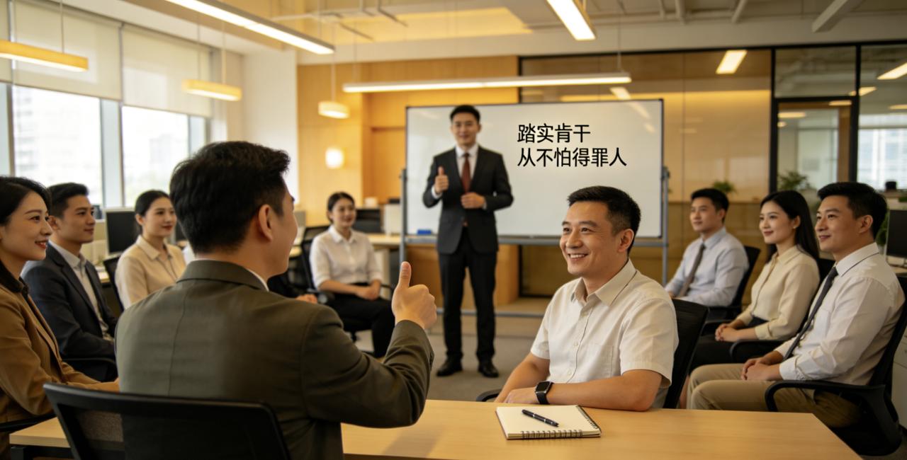 公司搞了一场培训，请了个讲师，让大家互相夸优点。
轮到老赵，同事夸他“踏实肯干”