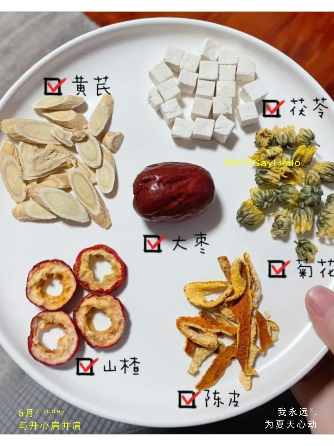 黄芪陈皮山楂祛湿茶，久坐熬夜口臭大肚腩进！