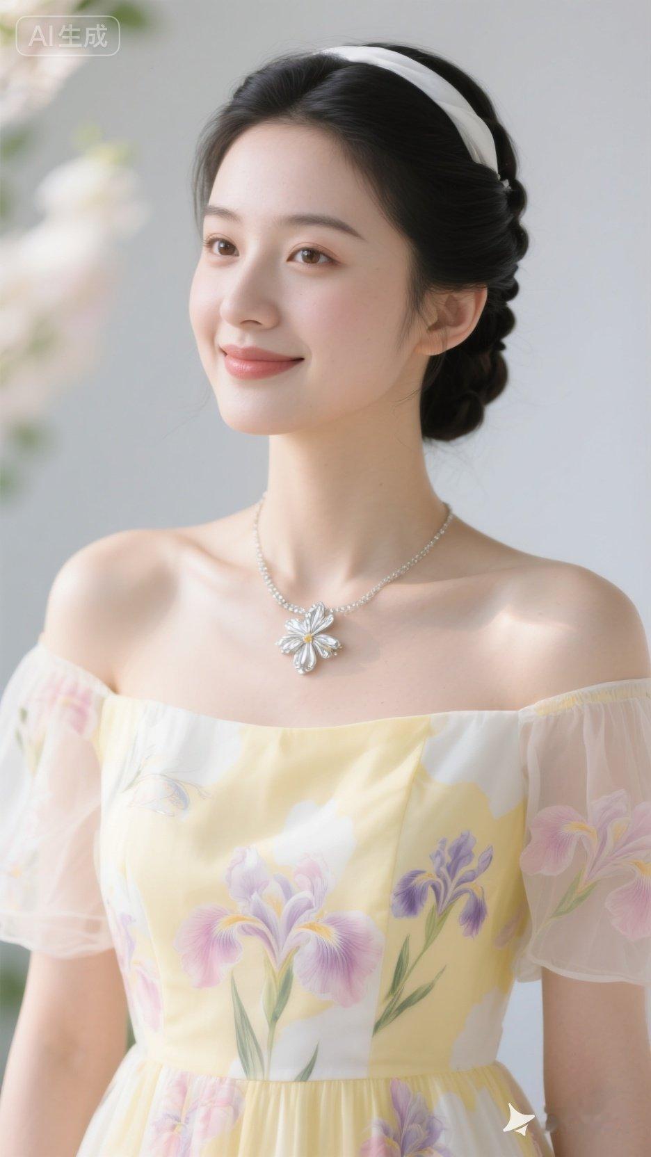 温柔微笑，花裙飘逸，少女心满满！🌸💖