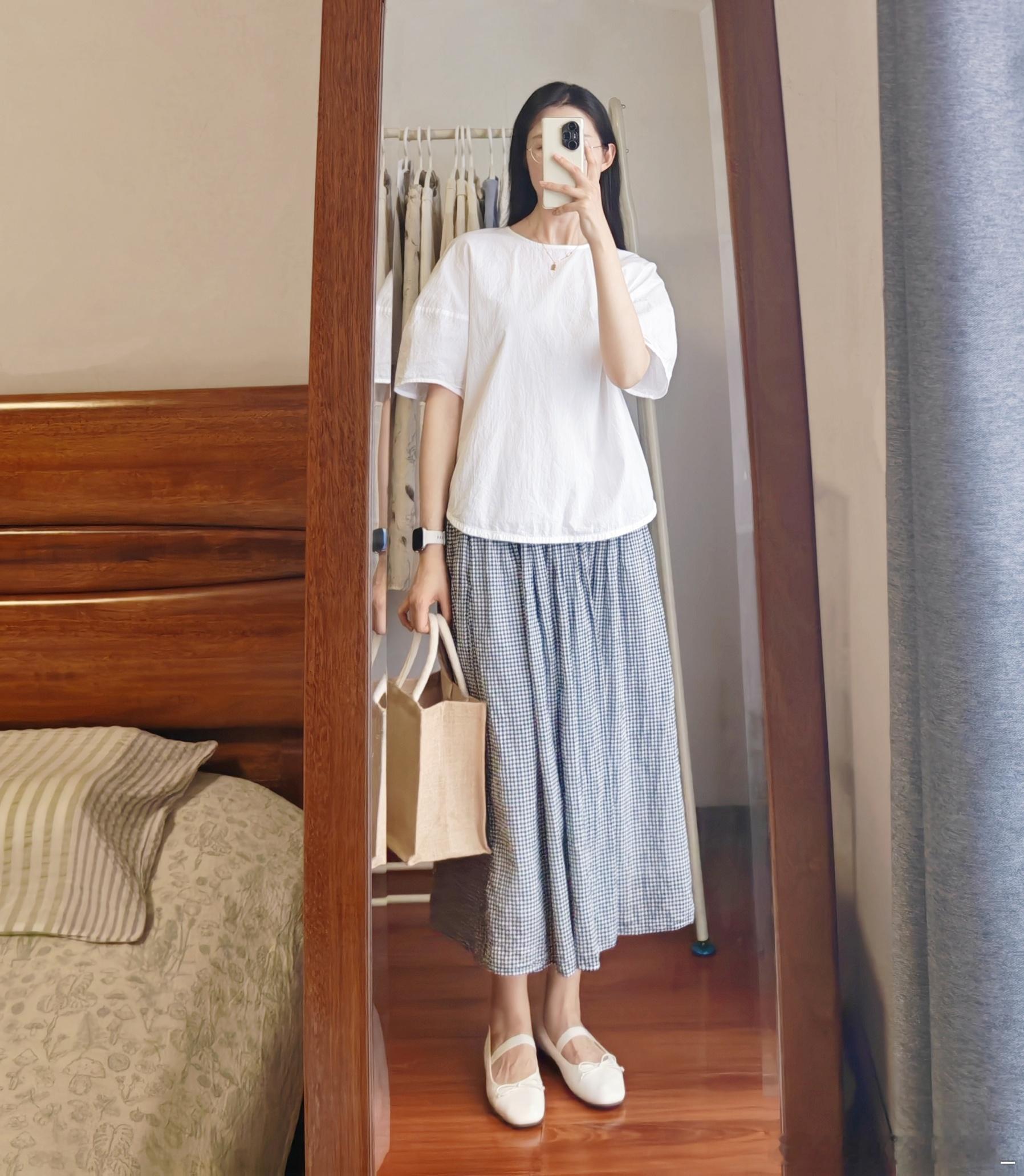 ootd|格子裙是薅的妈妈的～她也很喜欢逛muji有一个可以共享衣橱的妈妈好幸福