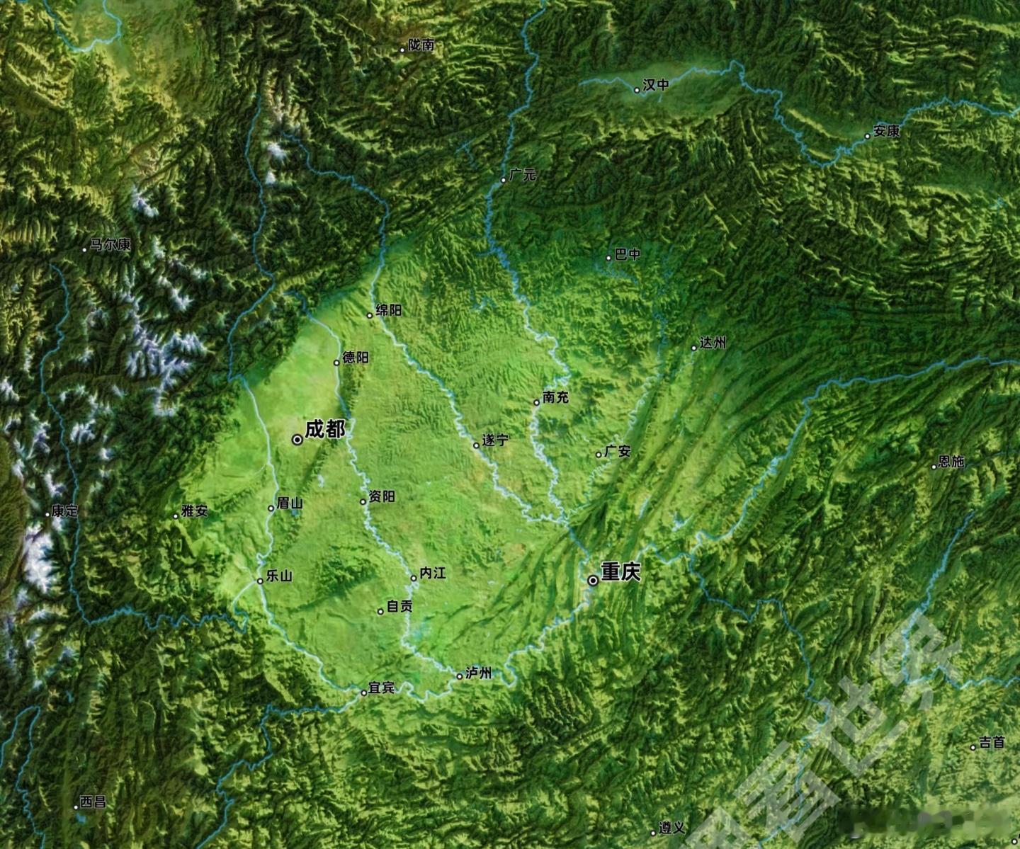 大西南的心脏成都平原。 