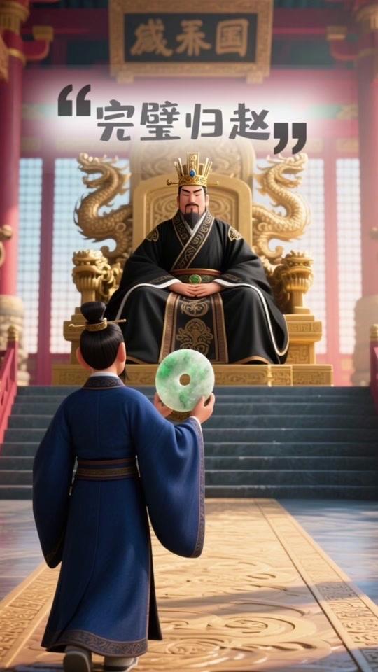 秦昭襄王假意以十五城换和氏璧和氏璧，赵国君臣进退两难，蔺相如携璧入秦，当庭据理力