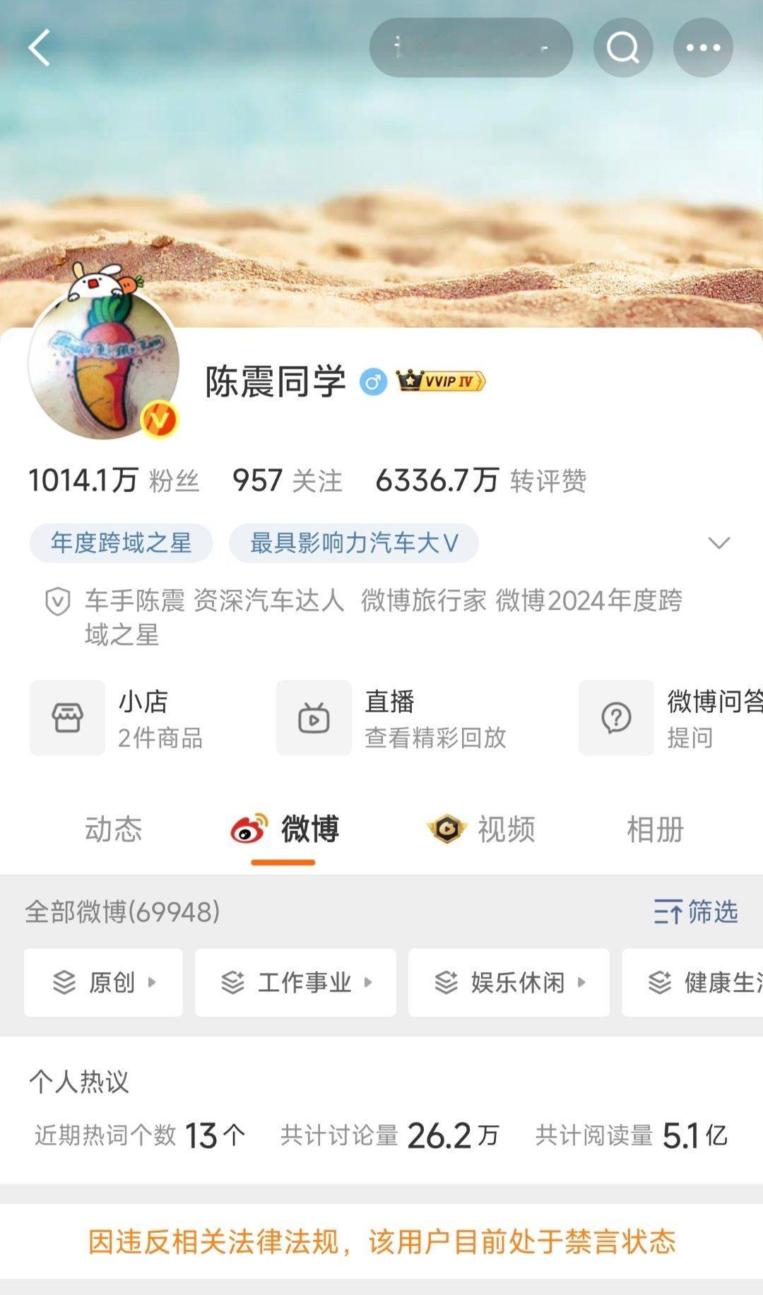 陈震同学的同学 小号也被禁言了，企业可没这么大能力，所以我觉得大概率是没有复出的