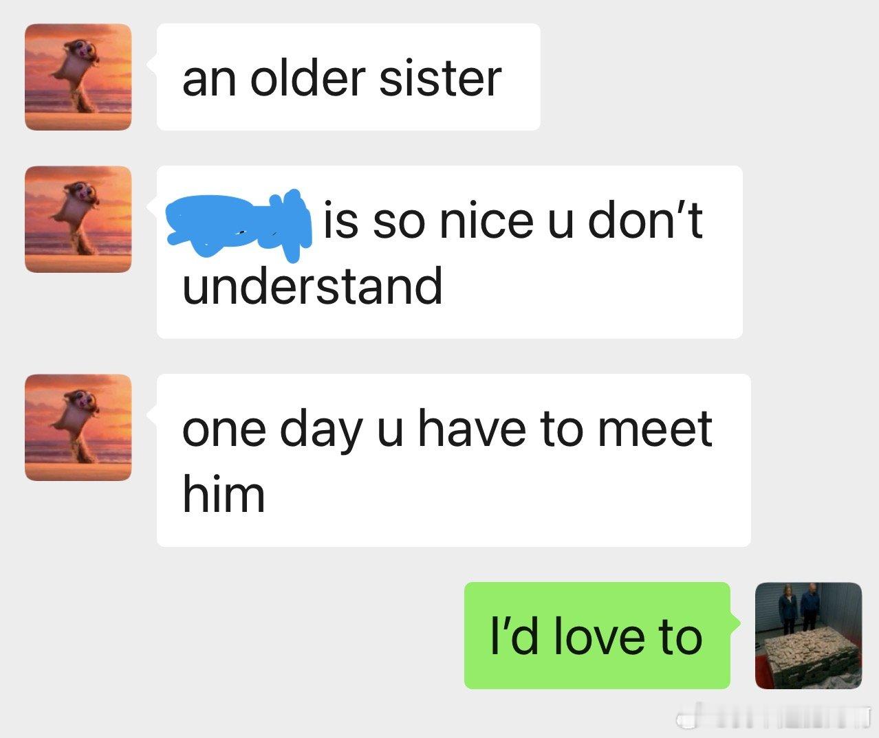 小叶不是独生子女，家里还有个姐姐，陈姐说你不明白，小叶贼nice! ​​​