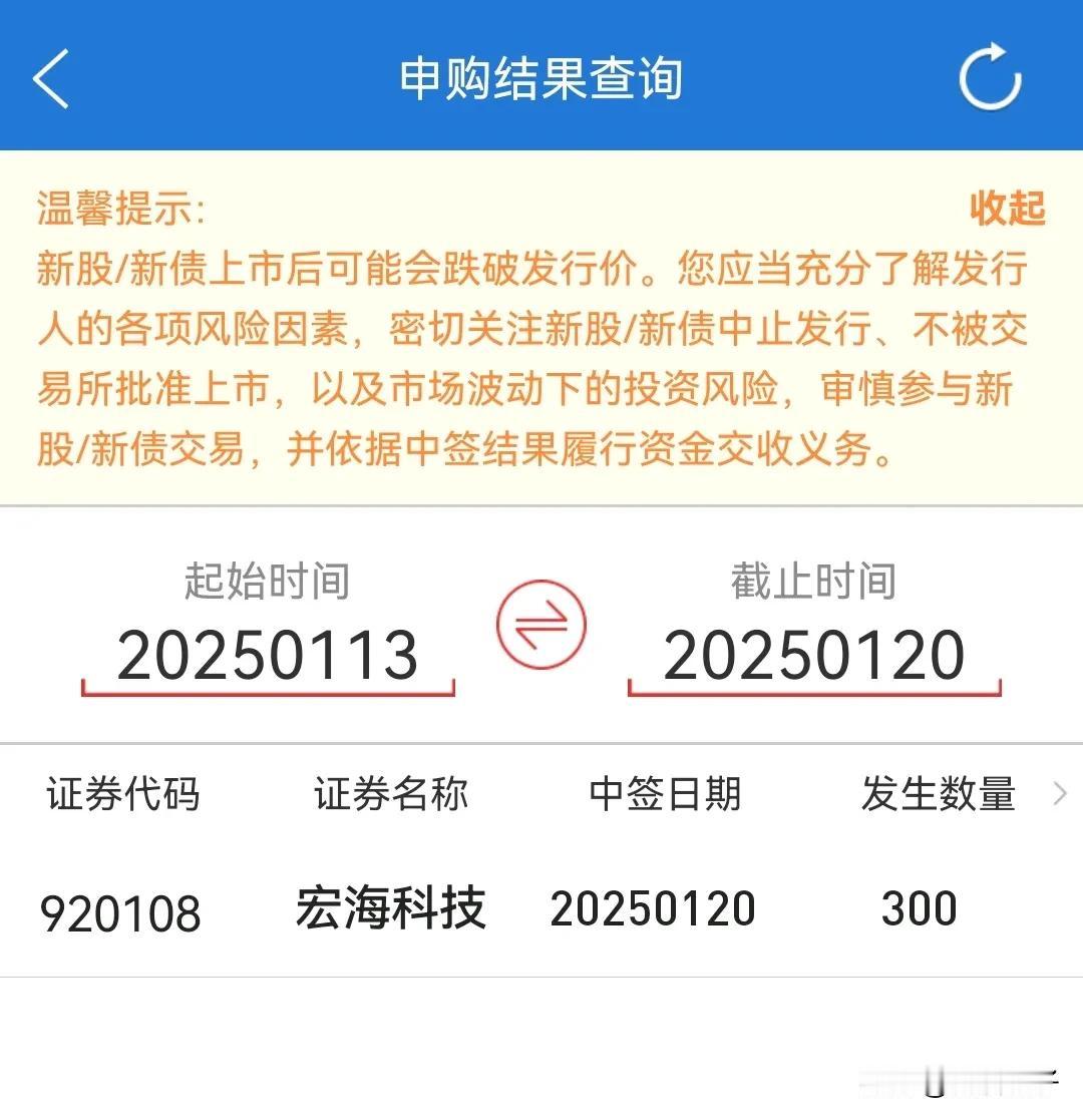 不错、不错
北交所新股宏海科技
上市日确定在2025年2月6日
也就是过完节的第