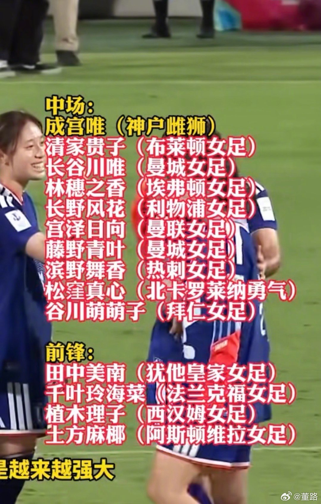 日本女足，26名球员中，海外球员22人！恐怖😱（图片来自网络） 