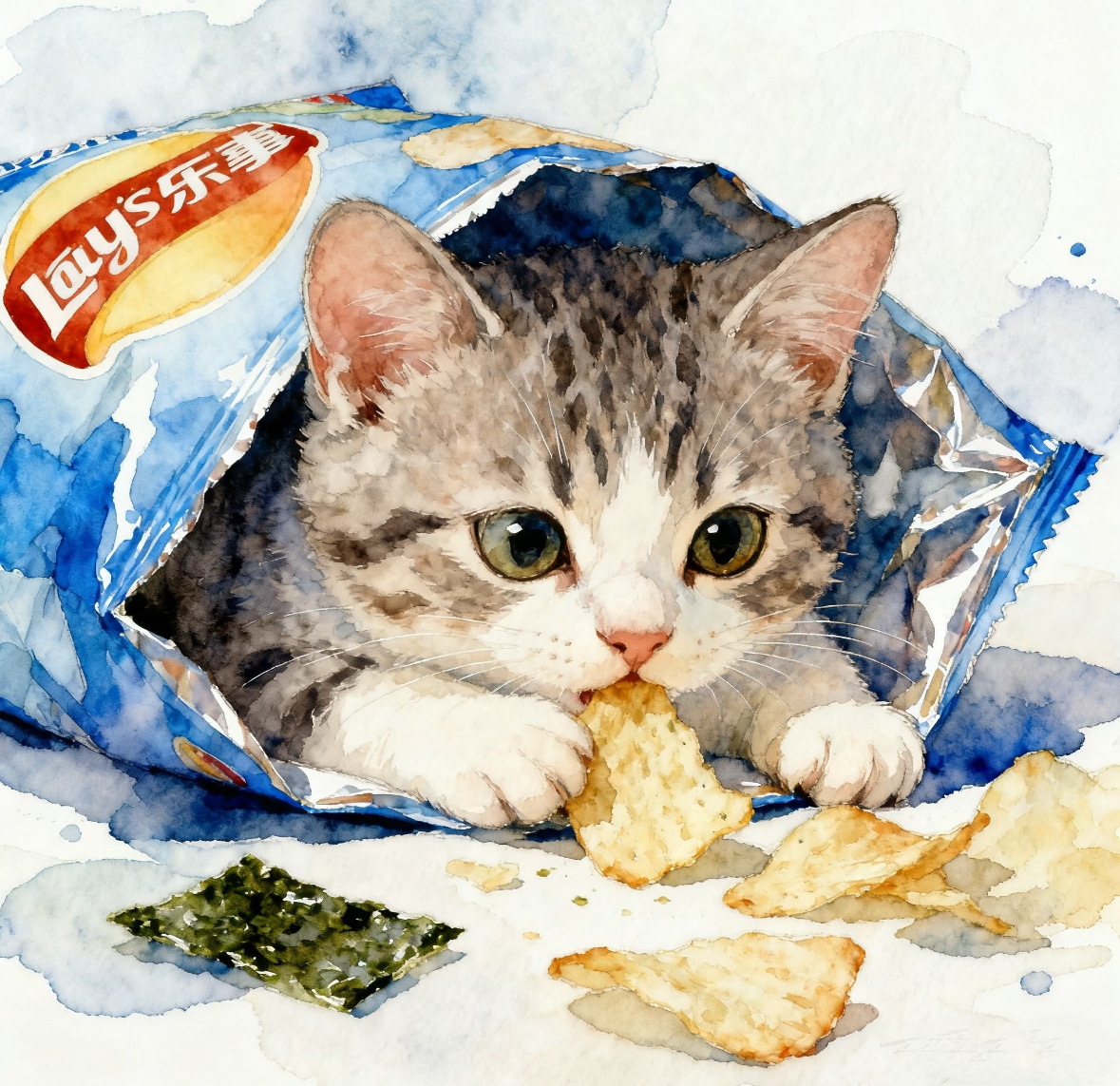 小猫和薯片🐱这也太可爱了吧！你喜欢什么味道的小猫呢～🥩🥒🥔🍅二次元招新