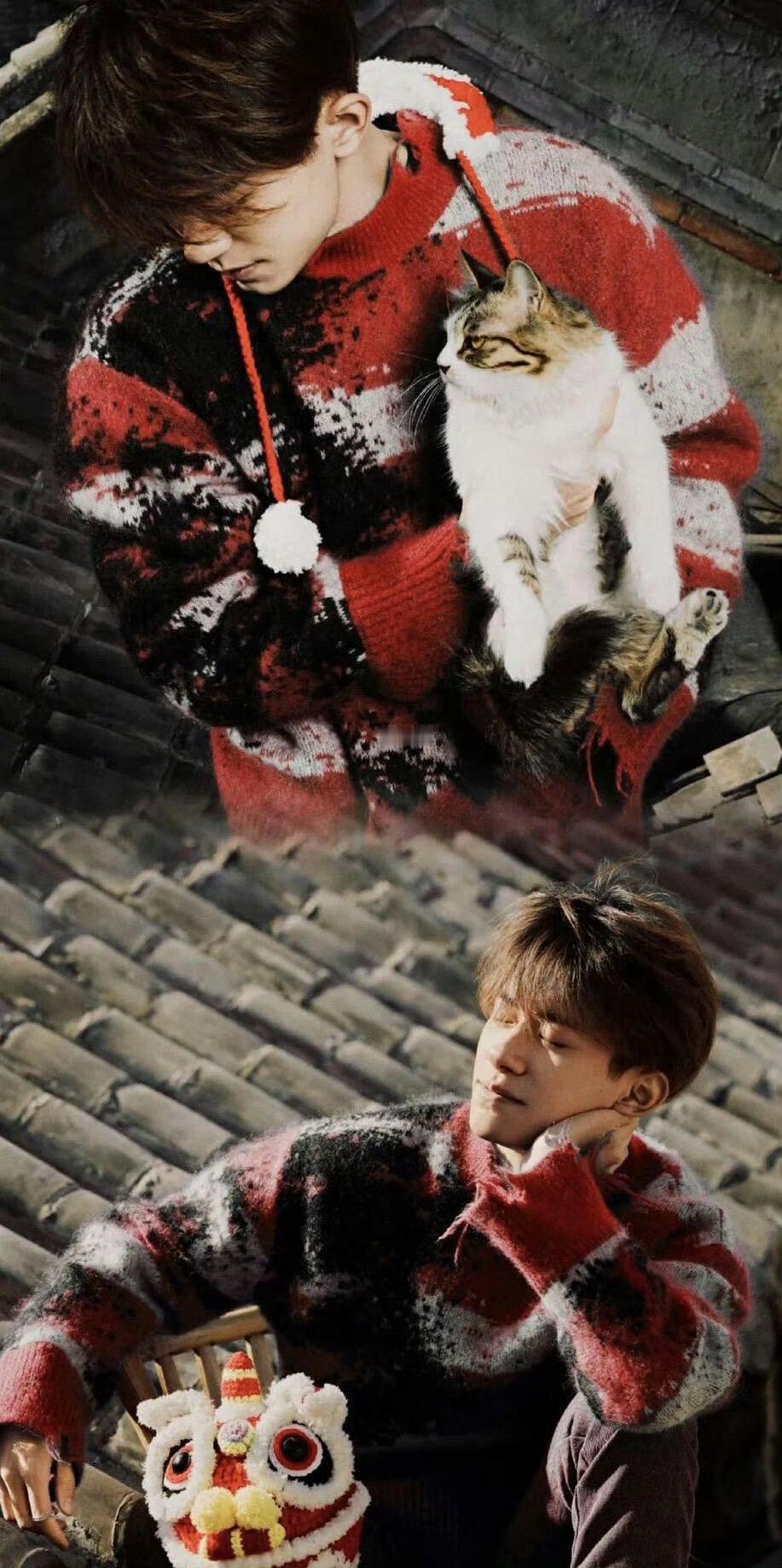 易烊千玺把红毛衣焊身上了 只见他身着红毛衣，或亮相舞台，如火焰般炽热夺目；或现身