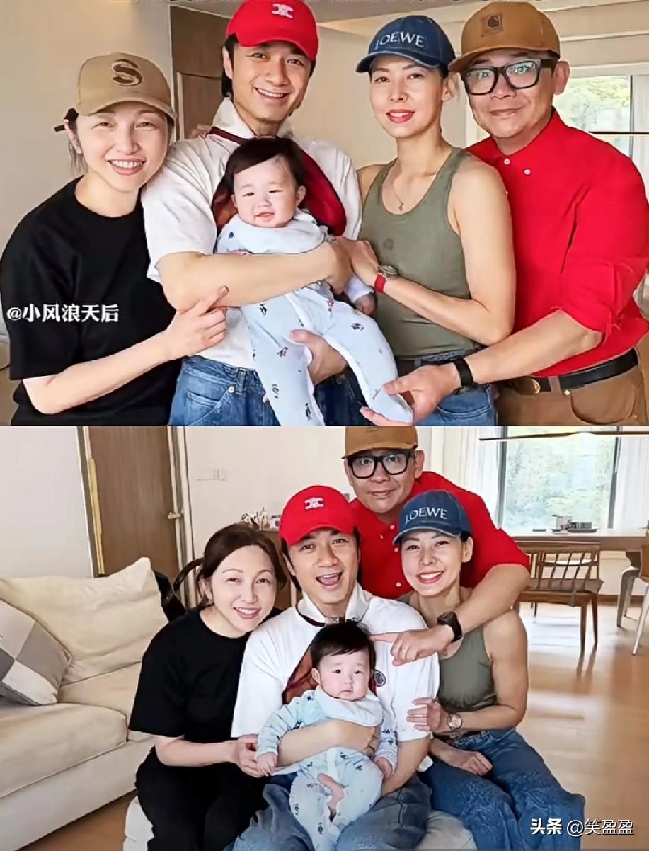 古巨基58岁老婆这状态真不错，幸福满溢！小宝宝长得好像爸爸和哥哥呀！