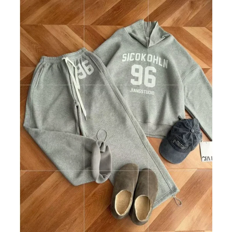 25冬新韩单❄️立领字母套装软fufu的！