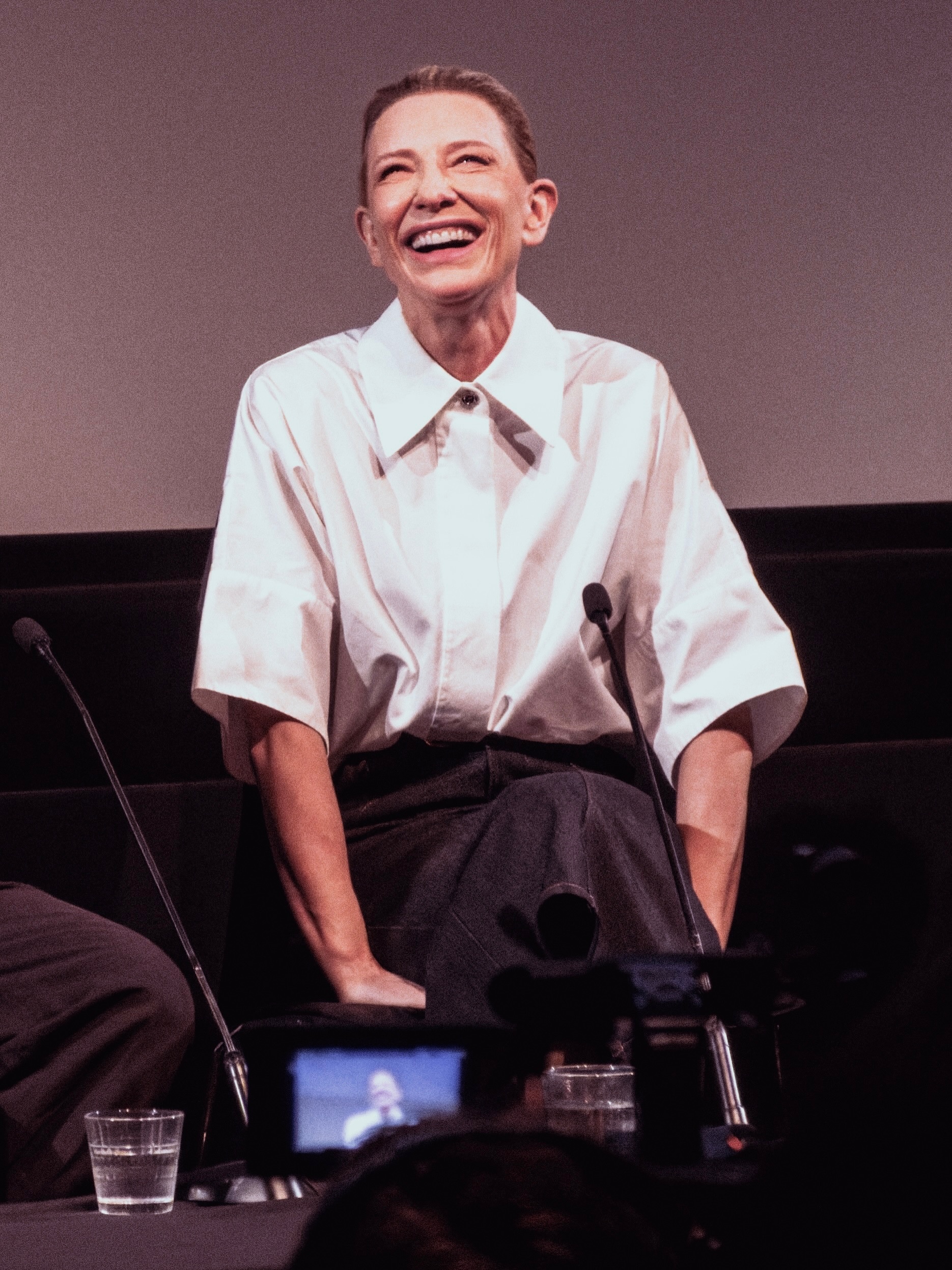 8月4日，BFI《假面》凯特·布兰切特出席映后对谈。迷人的轮廓，皱纹是岁月给予她