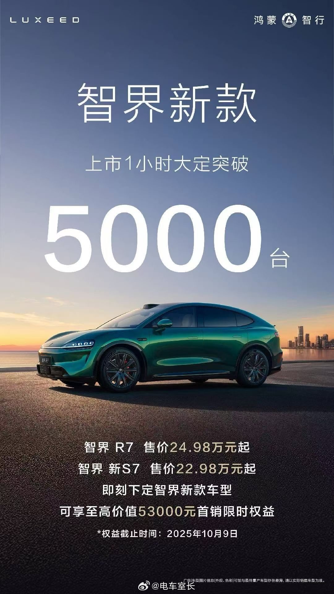 刘亦菲 智界一小时大定突破5000！这次稳了！感受一下刘亦菲和智界的力量 ​​​