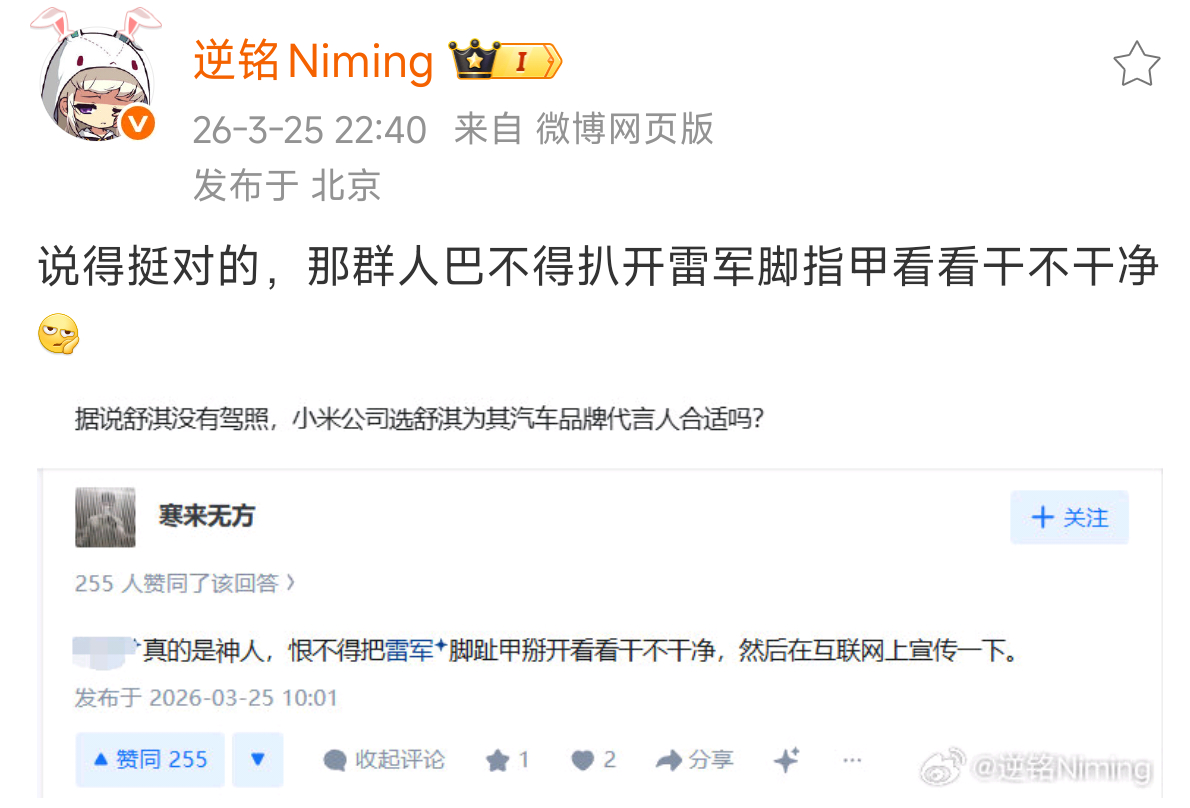 **天天拿着放大镜就观察小米和雷总 