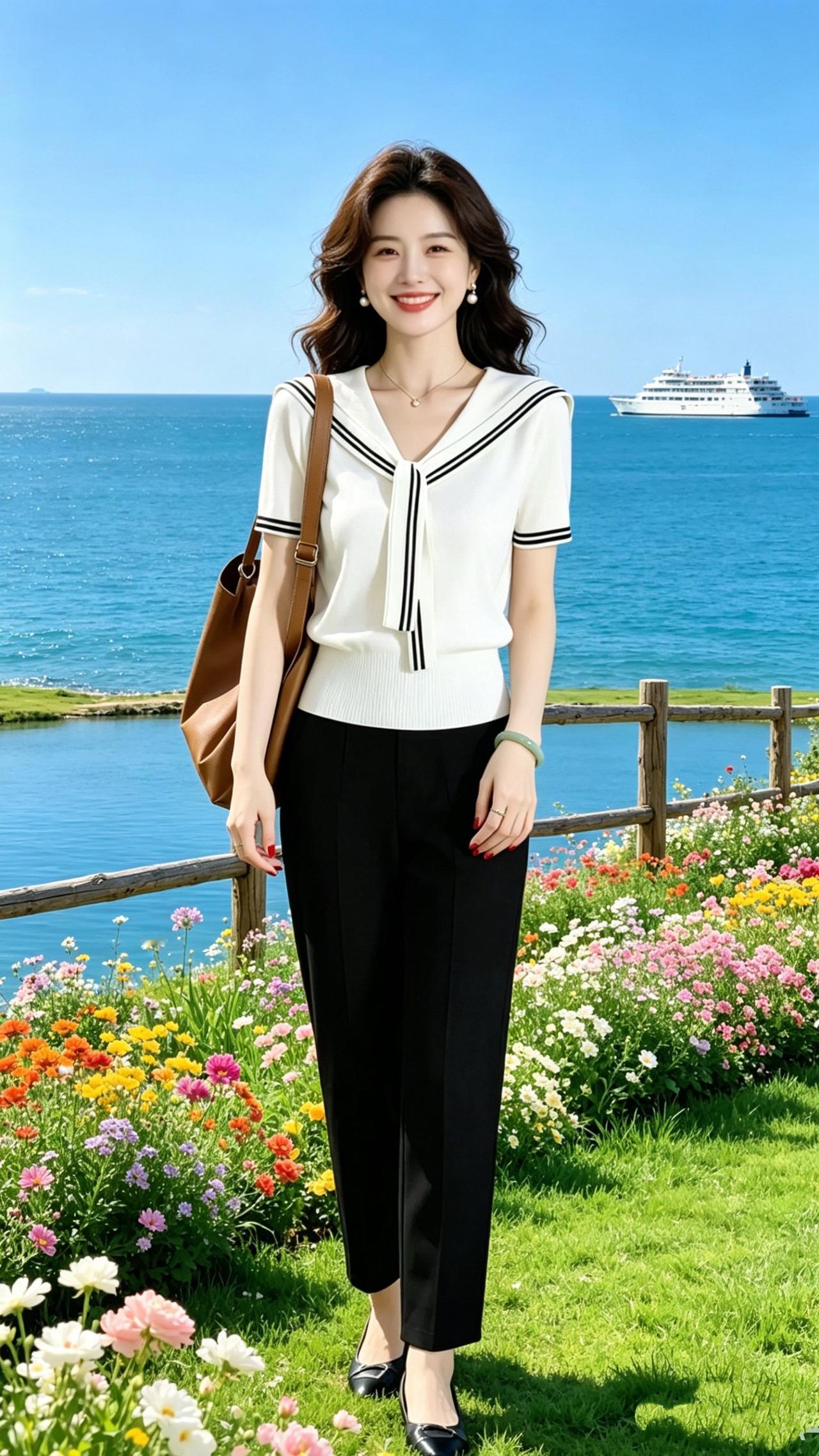 海军宽松针织衫 休闲百搭洋气减龄谁穿谁好看