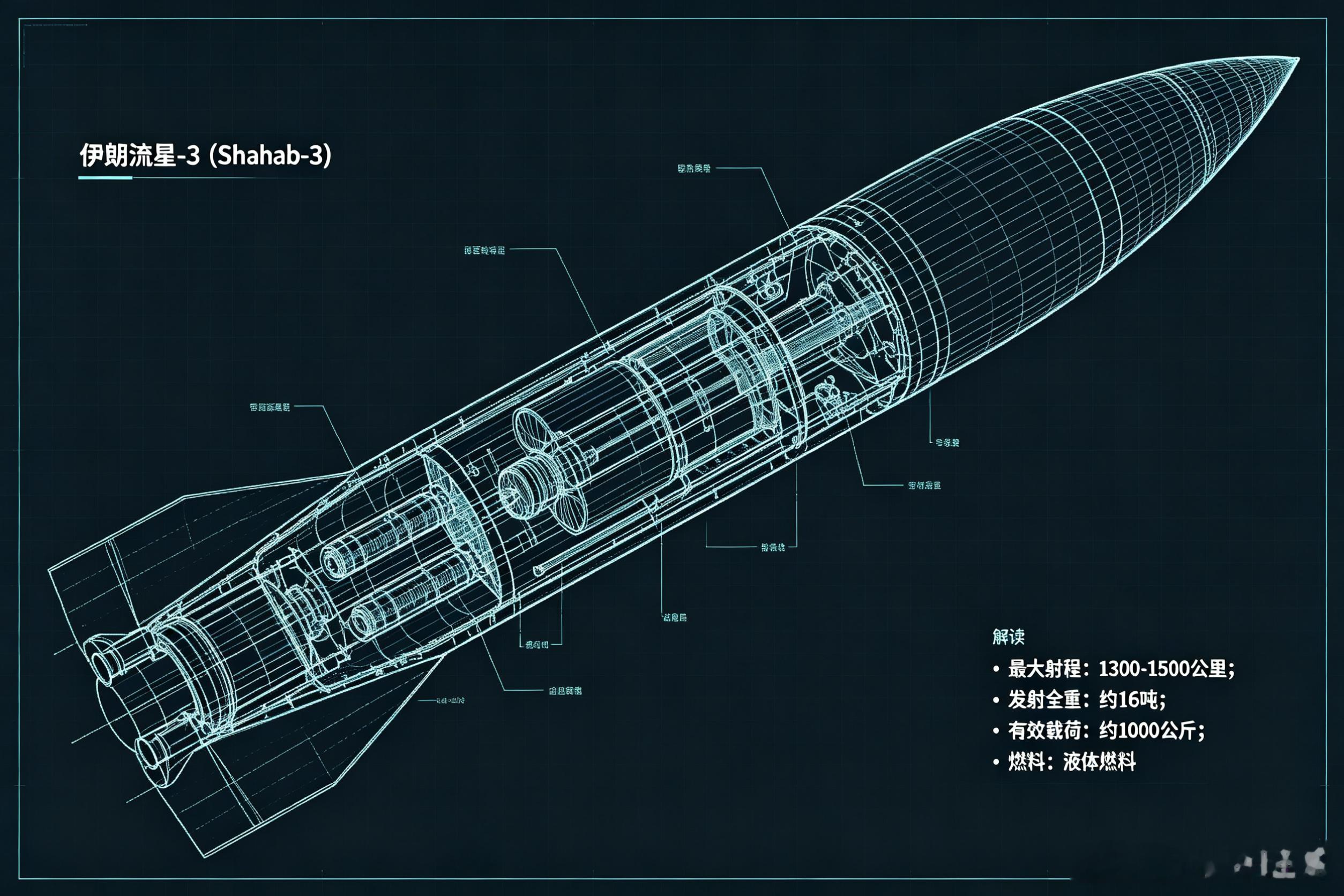 伊朗流星-3弹道导弹｜中东经典液体燃料中程导弹全解析流星-3（Shahab-3）