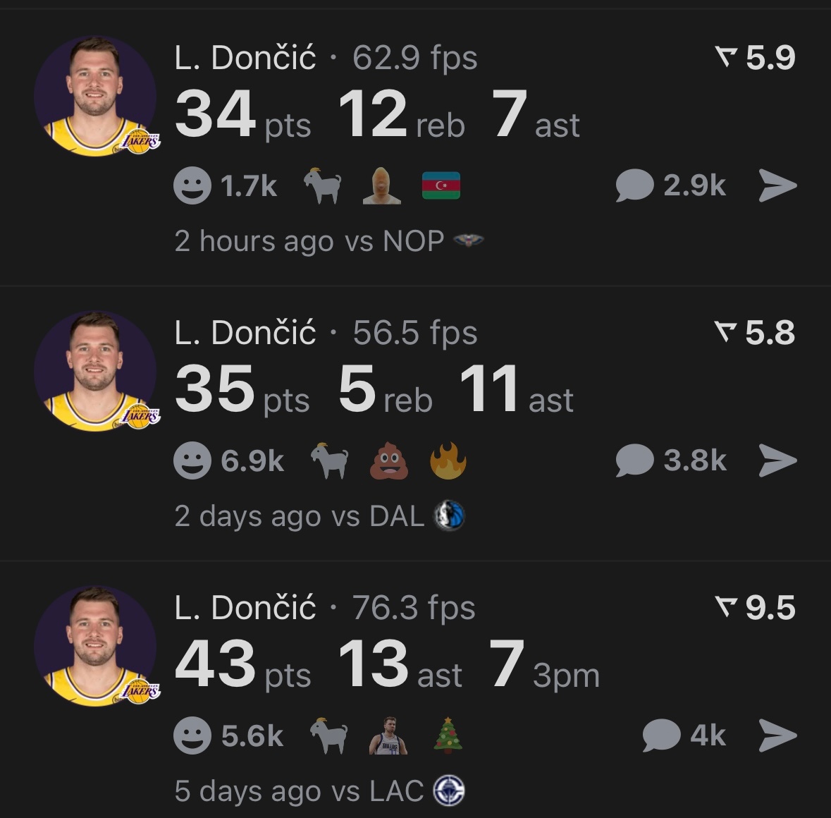 过去三场的东契奇和里夫斯，俩人在这比赛呢…鹈鹕vs湖人NBA