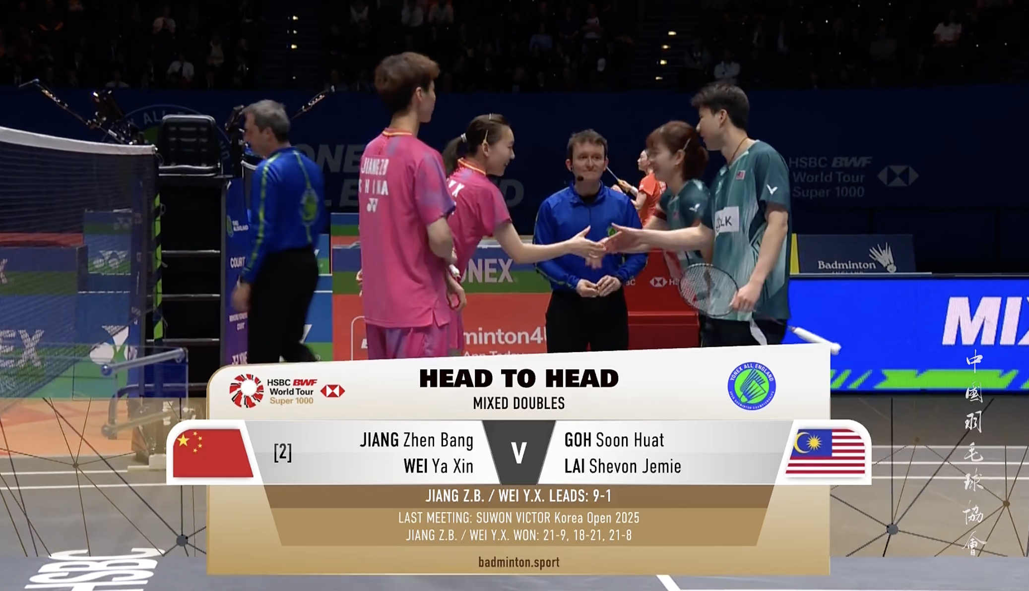 蒋振邦/魏雅欣🇨🇳 vs 🇲🇾吴埙阀/赖洁敏，比赛马上开始！2026全英