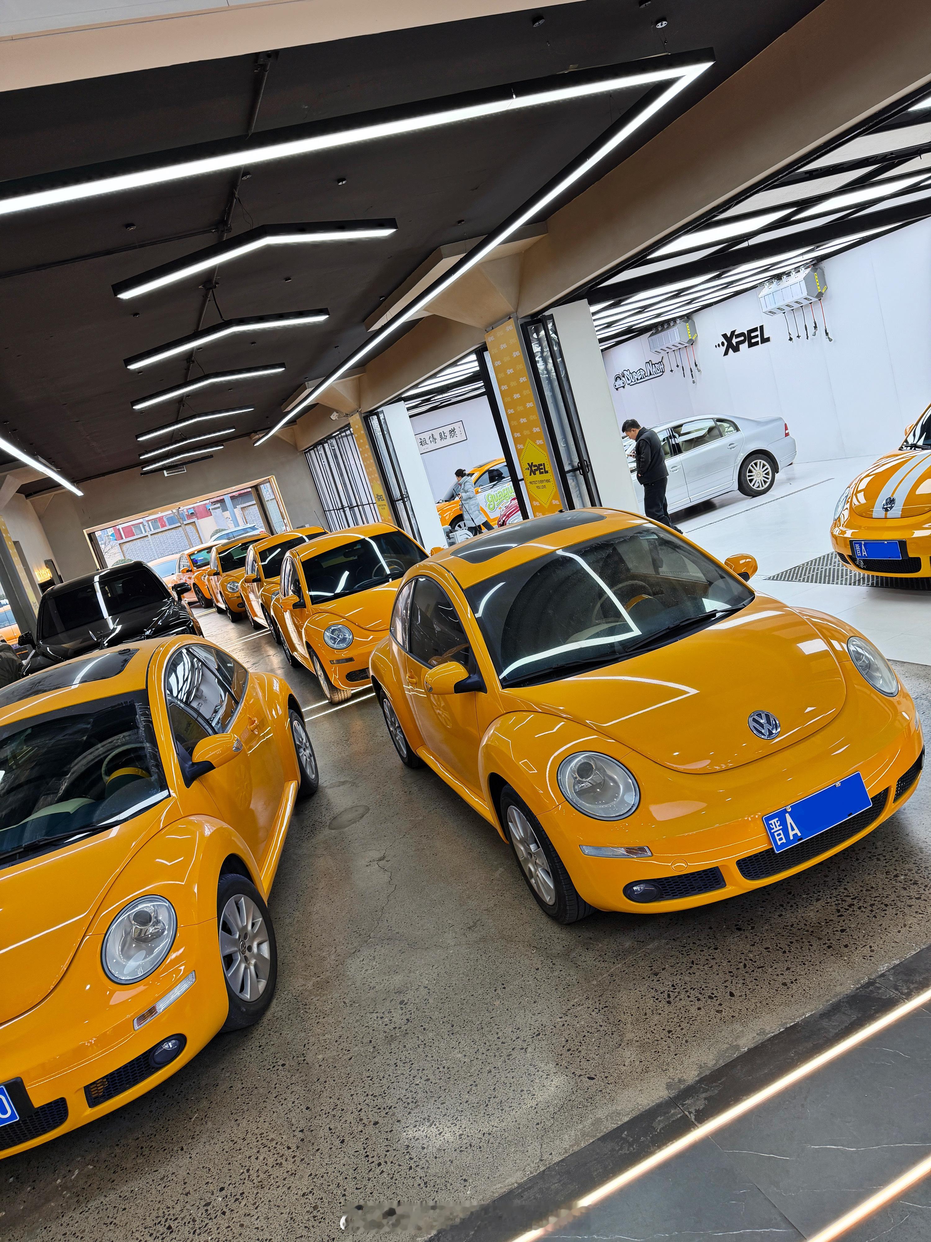 今天卖了100套改色膜你信吗老客户买了100辆甲壳虫作为商业配套，但是都要贴改色