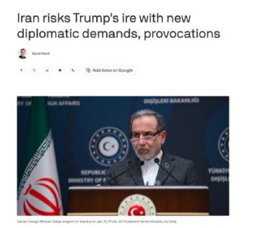 美国击落一架抵近“林肯”号航母的伊朗无人机。
美国军方称，周二在伊朗南部海岸 5