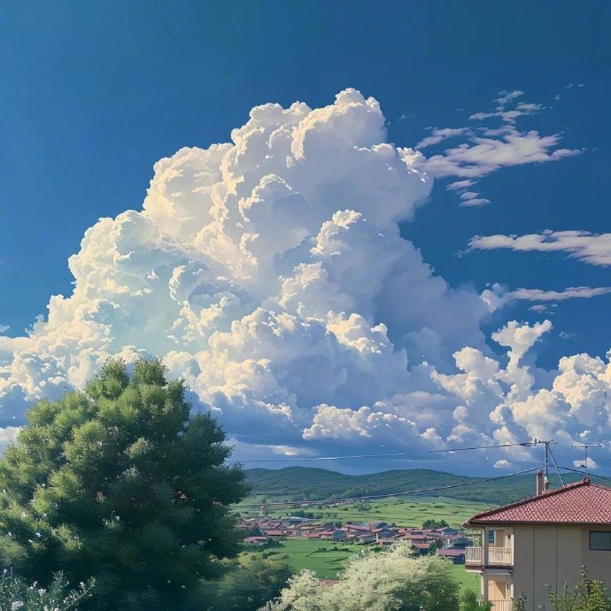 夏天的云啊。 