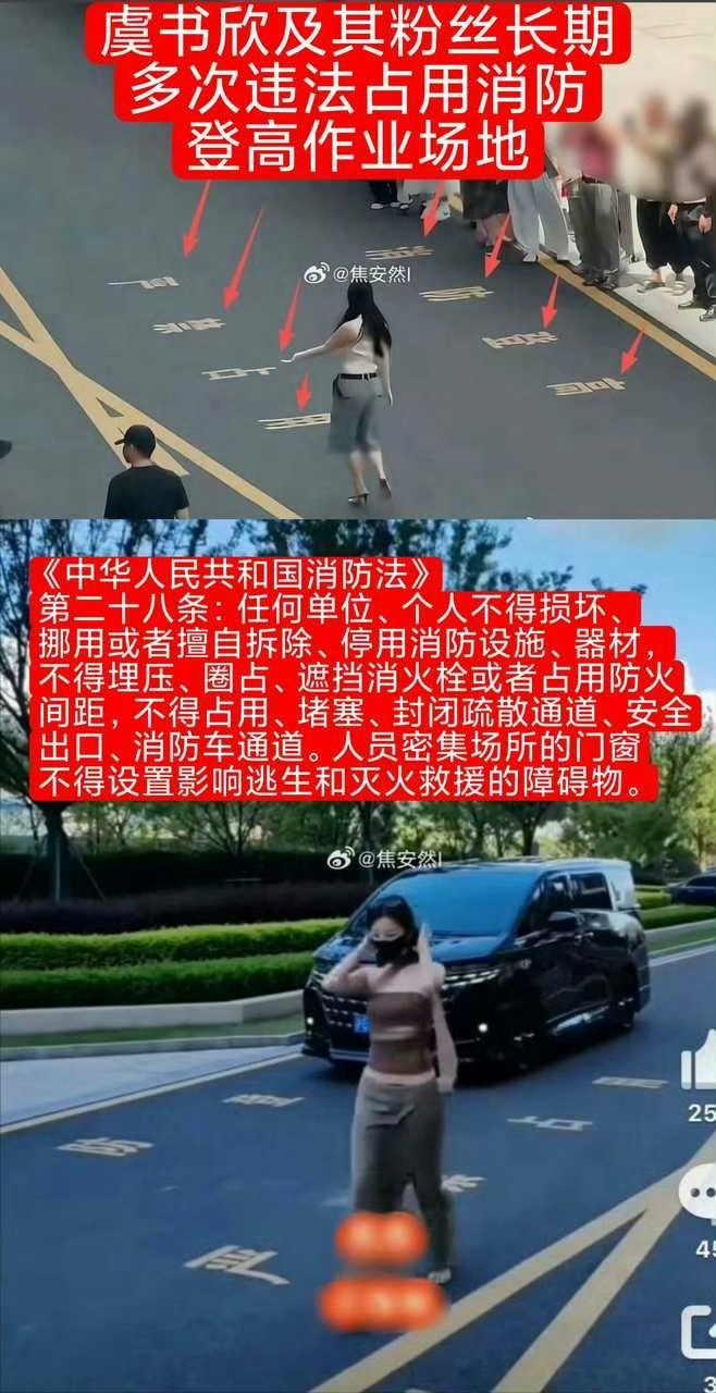 虞书欣非法占用消防通道根据《中华人民共和国消防法》第二十八条明确规定，严禁任何个